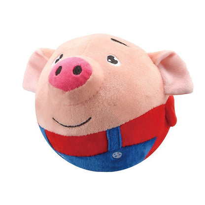 Automatic Plush Bouncing Dog Toy 5.9in (15 cm) Interactive Squeaky Self-Moving Bite-Resistant for Small & Medium Dogs