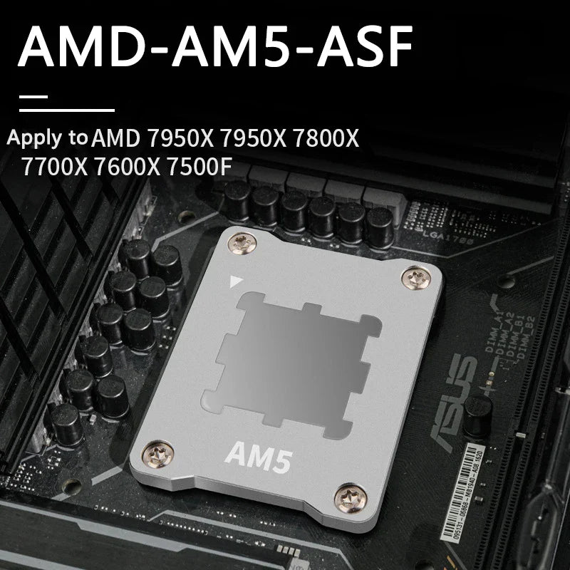 Aluminum AM5 CPU Anti-Bend Bracket - Universal AMD Socket Retention Holder with Screws & Tool
