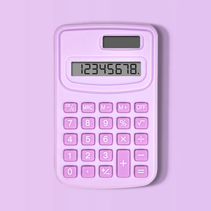 Mini Solid Color Pocket Calculator — Portable 4.0 x 2.5 in (100 x 63 mm) for Office, School & Teaching