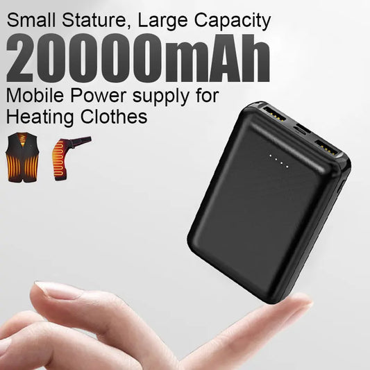20000mAh Portable Power Bank - 10W USB-C Fast Charger with LED for Heated Vests, Scarves, Socks & Gloves