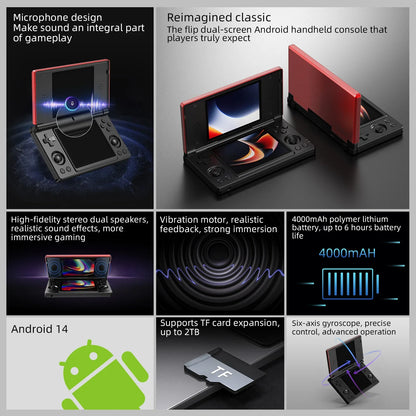 Anbernic RG DS Flip Handheld Game Console 4" IPS HD Dual Screen