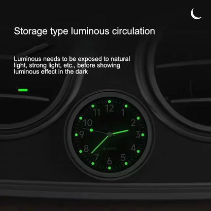 Luminous Mini Car Clock Stick-On Digital Dashboard Quartz Timepiece - 1.6 in (4 cm)