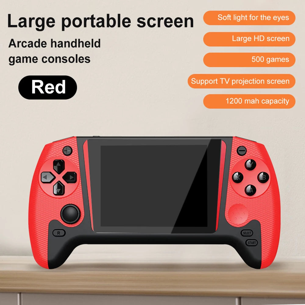 Retro Handheld Game Console - 3.5" Screen, 500 Classic Games, TV Output, 2-Player, 1200mAh, Kids & Family Gift