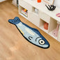 VIKAMA Fun Cartoon Fish Shaped Plush Rug Ins Style Children's Room Bedside Living Room Decor Rug Home Decoration