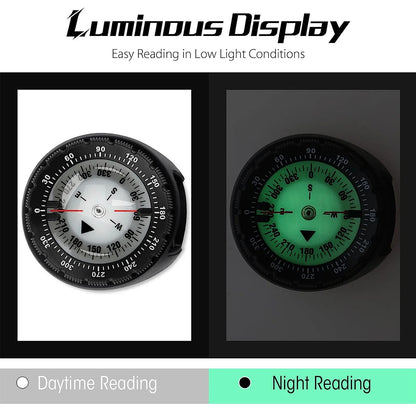 Digital Underwater Diving Compass Wristwatch 50m Waterproof Luminous Scuba Navigator
