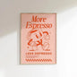 More Espresso Less Depresso Coffee Wall Art Print