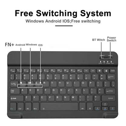 Bluetooth Wireless Keyboard + Mouse Combo for iPad, Android & Windows Tablets – Portable Multi-Device Keyboard