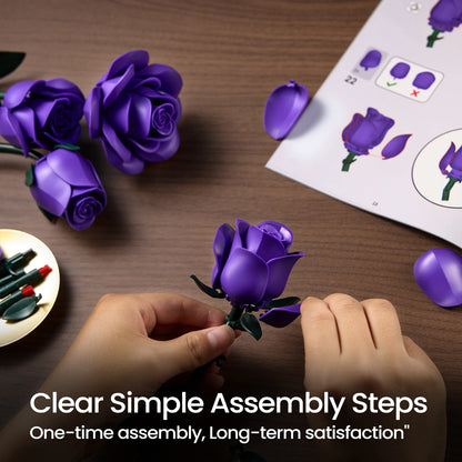 Artificial Purple Roses Bouquet – Faux Flower Arrangement for Home Decor & Gifting