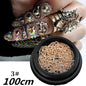 100/50cm Luxury Crystal Chain Nail Charms - 1.5/2mm Clear & AB Diamond Nail Art Decoration