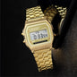 Women's Digital Stainless Steel Watch – Gold & Silver Business Electronic Wristwatch