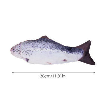 USB Rechargeable Floppy Fish Cat Toy - Interactive Electronic Plush Fish for Cats & Dogs