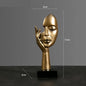 Resin Abstract Mask Statues European Miniature Figurines for Interior Home Office Study Desktop Figure Ornament Decor Gift