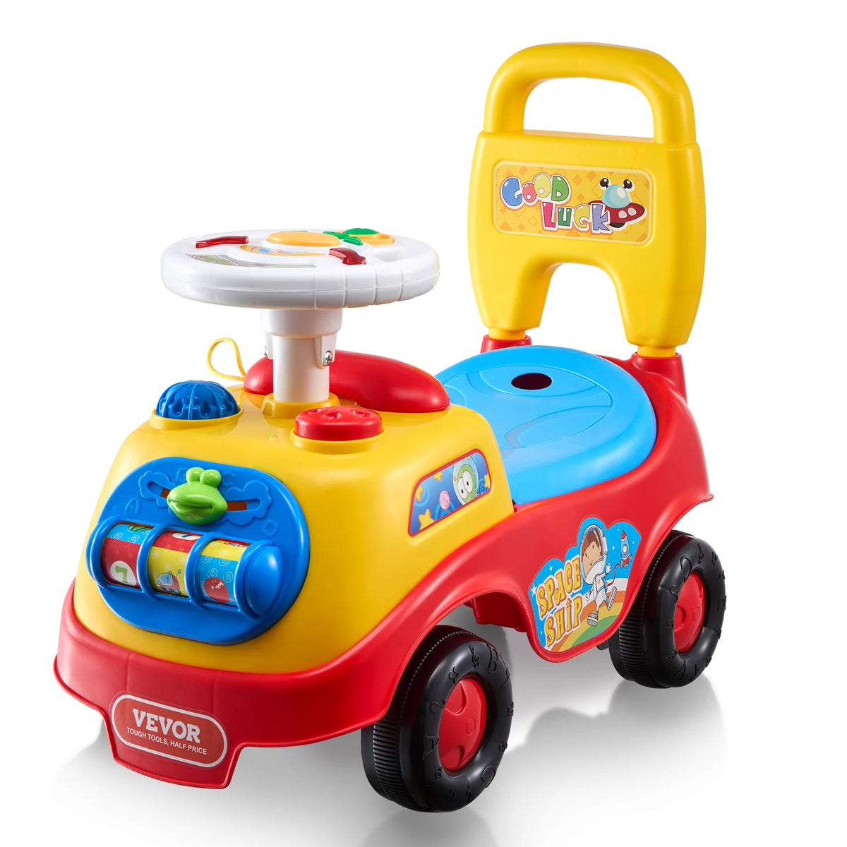SucceBuy Toddler Push Car with Music and Storage