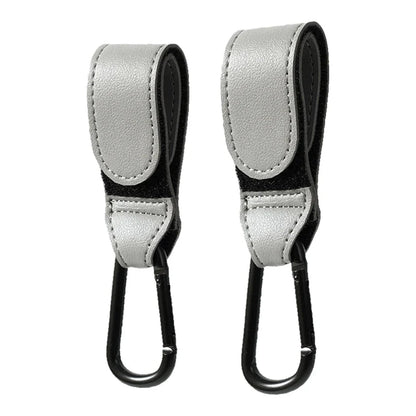 Baby Stroller Hook PU Leather Adjustable Pram Bag Hanger Travel Accessory
