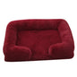 Plush Dog Bed with Removable Cover – Thickened Winter Pet Sofa Pad, Square, Small & Large