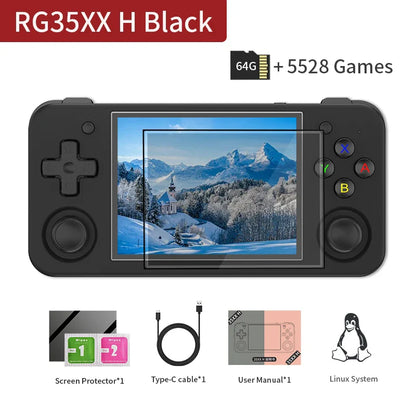 Handheld Retro Game Console 3.5-inch IPS Screen - Linux Portable Gaming, 64GB Storage, 3300mAh Battery, WiFi Bluetooth & HDMI