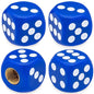 4-Pack Dice Tire Valve Stem Caps – Waterproof Universal Valve Covers for Car Truck Motorcycle Bike, 16 x 16 mm (0.63 x 0.63 in) with 8 mm Thread