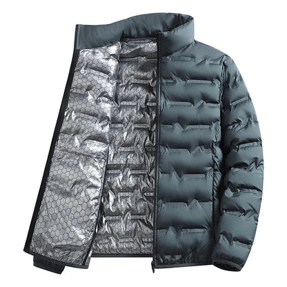 Men's Winter Down Jacket Warm Windproof Hiking Coat Thickened Casual Stand Collar Outerwear