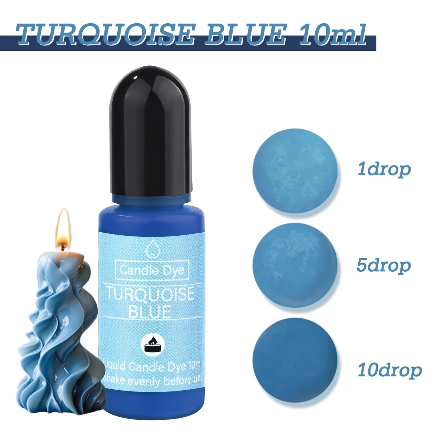 Liquid Candle Dye Pigment 10ml (0.34 fl oz) - Aromatherapy & DIY Candle Colorant