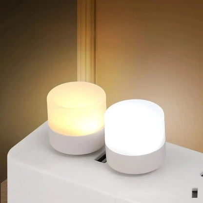 Mini USB Night Light 3-5 Pack Warm & White LED Reading Light USB Plug-In Portable Eye Protection Lamp