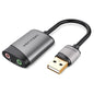 USB External Sound Card 3.5mm Audio Adapter with Microphone — USB-A Headset Adapter for PC, MacBook, Laptop, PS5, Gaming Headset