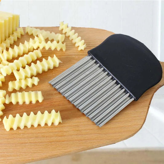 Crinkle Cut Potato Cutter Stainless Steel Wavy French Fry Maker Vegetable Slicer
