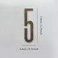 Bronze Door Number with Backing Adhesive 7cm Metal House Number Apartment Door Number for Outdoor Hotel Home Mailbox Label