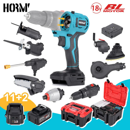 18V Brushless Cordless Multi-Purpose DIY Power Tool Combo - Compatible with 18V Batteries