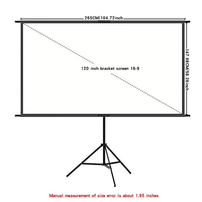 Single triangle bracket projection screen, easy to install, suitable for projection use in bedrooms, offices and other occasions