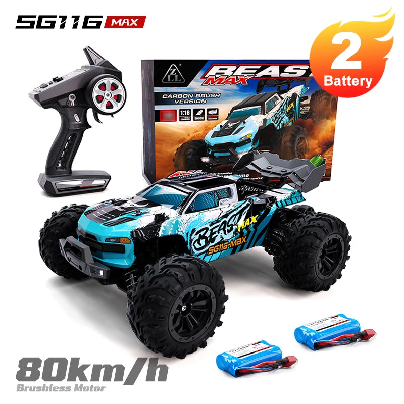 ZNLYRION 1:16 4WD RC Off-Road Truck, Up to 80 km/h