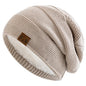 Unisex Fur-Lined Slouchy Winter Beanie – Warm Knit Hat for Men & Women