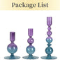 3-Piece Glass Taper Candle Holders and Flower Vases for Wedding Table Centerpiece