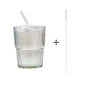 450ml (15.2 fl oz) Glass Tumbler with Lid and Straw, Leakproof High-Temperature Coffee & Tea Cup