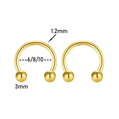 2pcs Stainless Steel Crystal CZ Tragus Piercing Helix Studs Earrings