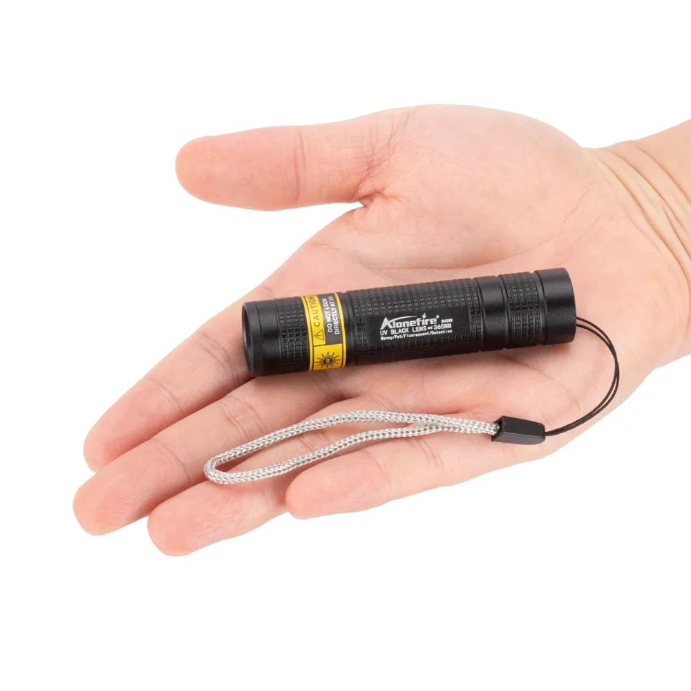365nm UV LED Blacklight Flashlight — USB Rechargeable, Nail Curing & Pet Stain