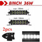 6D Lens Dual-Row LED Light Bar - Spot & Flood Combo, 8in (20cm) / 14in (36cm) / 20in (51cm), 36W/72W/120W, 12V-24V Off-Road Work Light for Truck ATV SUV
