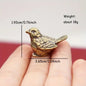 Elegant Brass Sparrow Tea Pet - Intricately Detailed Solid Brass Bird Figurine Versatile Indoor/Outdoor Decor Piece, Teal Decor