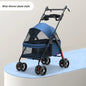 Foldable Lightweight Pet Stroller for Small Dogs & Cats — 15 kg (33 lb) Capacity, 56×35×77 cm (22×14×30 in) Basket