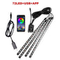 36/48/72 LED RGB Car Interior Footwell Ambient Light Strip USB or Cigarette Lighter Powered Remote, Voice & App Control