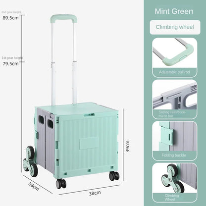Multifunctional Folding Camping Trolley - Large Capacity Portable Outdoor Storage Cart