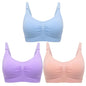 3-Pack Seamless Maternity Nursing Bras – Wireless Breathable Nursing Bra with Removable Pads & Front/Back Closure
