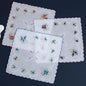 6-Pack Cotton Floral Handkerchiefs for Women, 28 cm (11 in) Scalloped Edge Pocket Towels & Wedding Napkins