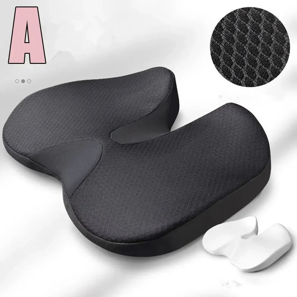 Memory Foam Seat & Back Cushion - Square Removable Washable Polyester Cover