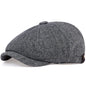 Retro Men’s Newsboy Cap – Classic Herringbone Octagonal Hat, British Style Flat Cap for Autumn & Winter, Vintage Painter Beret