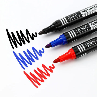 Permanent Fine Tip Marker Pens 1.5mm Waterproof Ink - 3/6 Pack Black Blue Red