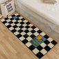 VIKAMA Modern Ins Checkerboard Cashmere Rug Comfortable Soft Cooling Bedroom Bed Blanket Bay Window Blanket Cloakroom Carpet
