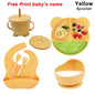 Baby Feeding Plate Set Suction Bowl Silicone Tableware 6PCS