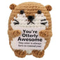 Funny Crochet Positive Inspirational Emotional Support Owl Doll Home Room Decoration Handmade Knitted Owl Desktop Ornament Gift