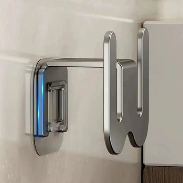 Wall-Mounted Non-Perforated Bathroom Slipper Rack with Rear Drainage, Single-Tier Shoe Storage Hook