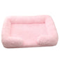 Plush Dog Bed with Removable Cover – Thickened Winter Pet Sofa Pad, Square, Small & Large